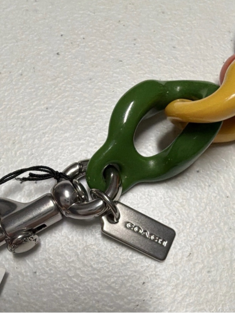 Coach Multicolor Rainbow Resin Link Strap with Silver Hardware - Picture 3 of 4